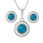 wholesale 925 sterling silver turquoise halo set