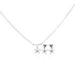 wholesale 925 sterling silver mini flower stud earring & necklace set