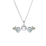 wholesale 925 sterling silver round stud earring & necklace set