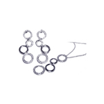 wholesale 925 sterling silver multiple graduated open circle earring & necklace set