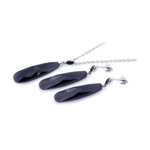 wholesale 925 sterling silver rectangle teardrop black dangling stud earring & necklace set