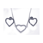 wholesale 925 sterling silver open heart stud earring & necklace set