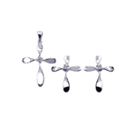 wholesale 925 sterling silver cross stud earring & necklace set