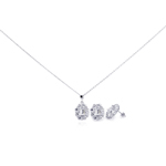 wholesale 925 sterling silver round stud earring & necklace set