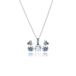 wholesale 925 sterling silver round stud earring & necklace set