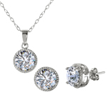 wholesale 925 sterling silver halo design set