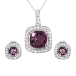 wholesale 925 sterling silver square purple set