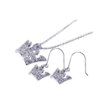 wholesale 925 sterling silver crown hook earring & necklace set