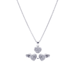 wholesale 925 sterling silver heart stud earring & necklace set