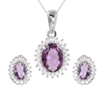 wholesale 925 sterling silver radial burst purple set