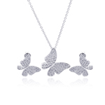 wholesale 925 sterling silver butterfly earring and necklace set