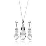 wholesale 925 sterling silver drop hanging stud earring & necklace set