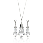 wholesale 925 sterling silver drop hanging stud earring & necklace set