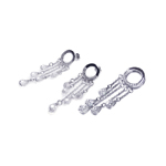 wholesale 925 sterling silver multioiple strand teardrop open circle earring & necklace set
