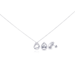 wholesale 925 sterling silver teardrop stud earring & necklace set