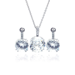 wholesale 925 sterling silver circle stud earring & necklace set