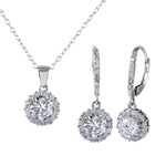 wholesale 925 sterling silver halo set
