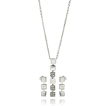 wholesale 925 sterling silver multiple square dangling earring & necklace set