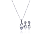 wholesale 925 sterling silver teardrop dangling stud earring & necklace set