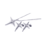 wholesale 925 sterling silver sharp cross star stud earring & necklace set