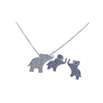 wholesale 925 sterling silver elephant stud earring & necklace set