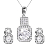 wholesale 925 sterling silver thick square set