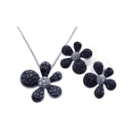 wholesale 925 sterling silver black & pave set