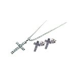 wholesale 925 sterling silver cross stud earring & necklace set