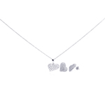 wholesale 925 sterling silver heart stud earring & necklace set