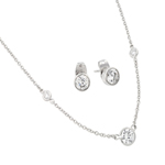wholesale 925 sterling silver individual stud earring & chain necklace set