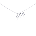 wholesale 925 sterling silver open square stud earring & necklace set