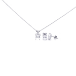 wholesale 925 sterling silver butterfly shape stud earring & necklace set