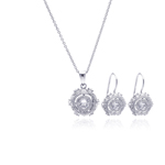 wholesale 925 sterling silver antique style round hook earring & necklace set